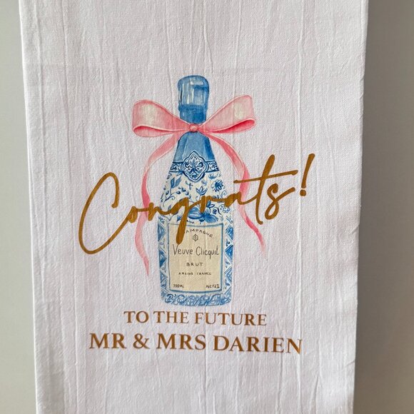 Personalized Engagement Flour Sack Towels - Picture 1 of 2